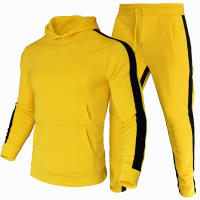 Conjunto Deportivo Casual Para Hombre Otoño Invierno Sudadera Con Rayas + Pantalones Estilo Gym Cierre De Cordón Material Poliéster Grueso - details 11