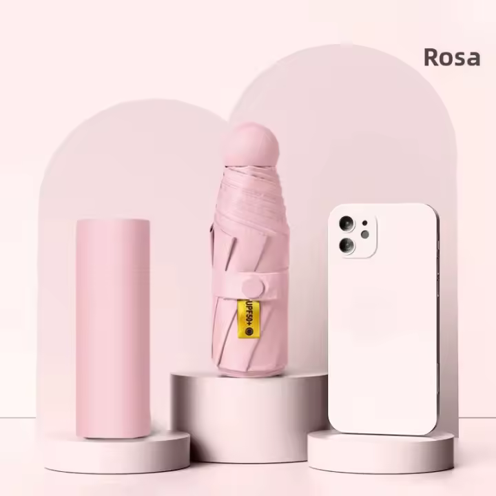 Paraguas Plegable Portátil De Alta Gama Resistente Al Agua Y Protección Solar Doble Función Compacto Mini Para Exteriores - 1