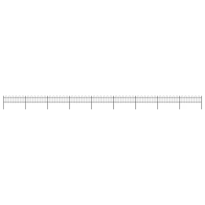 vidaXL Valla de jardín con puntas de aro acero negro 15,3x0,6 m - 1