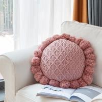 Almohada de bola de grasa extraíble y lavable de lana redonda tejida a mano, cojín para acampar en casa de familia - details 4
