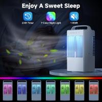 Aire acondicionado portátil, miniventilador USB 4 en 1 con ossilación de 90 °, temporizador de 2/4 H, 3 velocidades, LED de 7 Colores, para el hogar y la Oficina. - details 3
