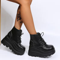 SP Nuevas Botas Martin de mujer de gran tamaño con Suela de plataforma, punk Callejero, BOTAS de Mujer con Cordones de Charol en fashion. - details 4