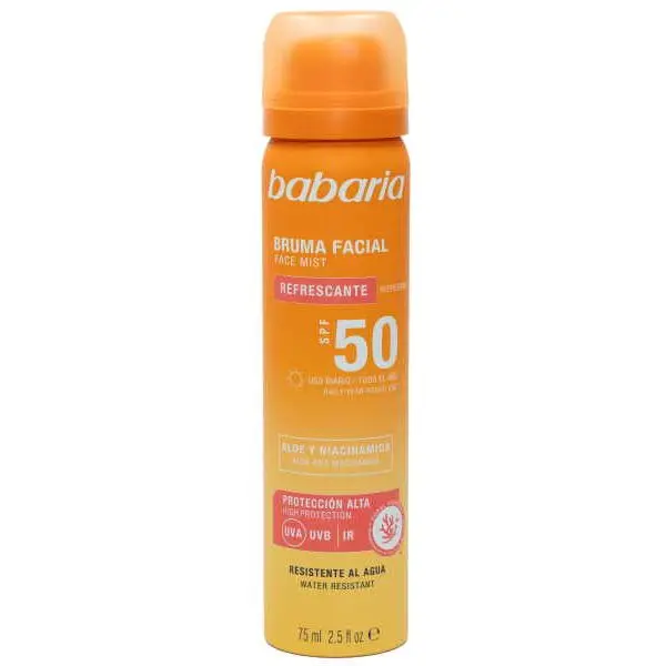 BABARIA Bruma Facial Refrescante SPF50  75 ml Bruma Facial Solar - 1