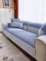 Cubierta De Sofá Con Diseño De Cuadros Y Encaje Houndstooth Anti-Derrapante Para Sala De Estar Silla De Accento Cubierta De Asiento Amigable Con Mascotas - details 12