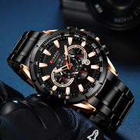 Reloj Deportivo Casual CURREN Para Hombres Con Cronógrafo Y Pantalla Grande De Acero Inoxidable Luminoso Resistente Al Agua Y De Cuarzo - details 13