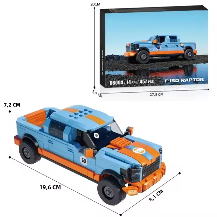 Bloques De Construcción Para Niños F-150 Pickup Truck 457PCS Modelo De Camión De Entrega Conector Viaje Cola Regalo De Fiestas Educativo DIY De Plástico Compatible Con Lego - 1