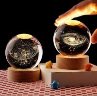 Lámpara De Noche LED En Forma De Galaxia Cristal Bola 3D Luces De La Luna Y Planetas Para Decoración De Habitación Regalo De Navidad - details 5
