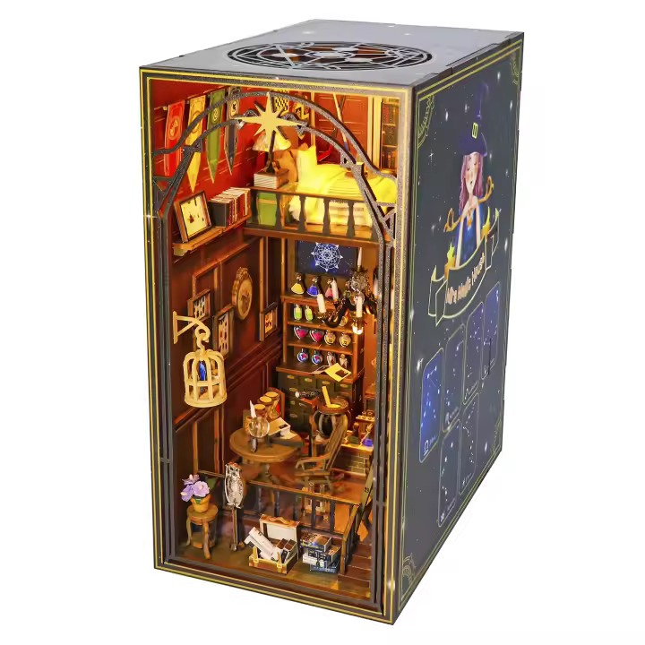 DAM. Casa Mágica Mira. Book Nook realista con gran detalle, cubierta y luces led. 18x12x22cm. - 1