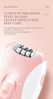 Kemei Epilador Eléctrico Recargable Para Mujer Eliminación De Vello Facial Cuerpo Bikini Piernas Brazos Axilas Recargable - details 2