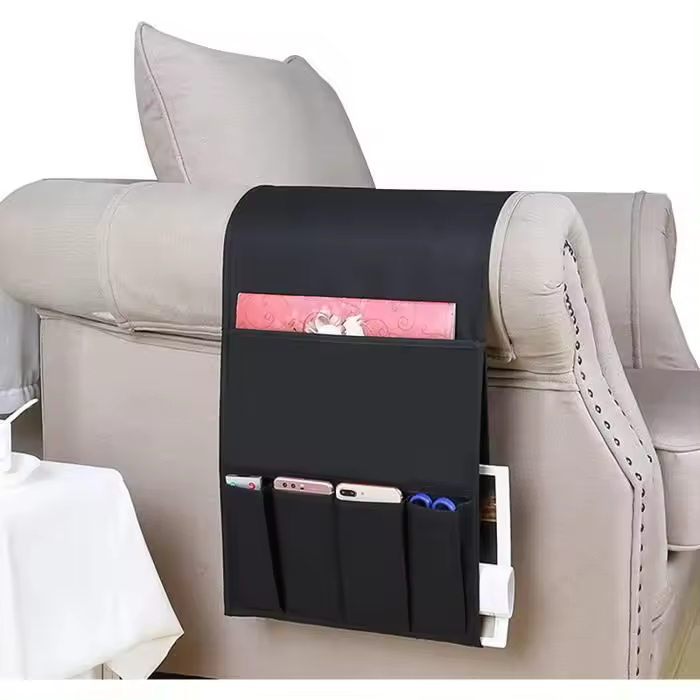Organizador de reposabrazos para Sofá, impermeable, antideslizante, Con 6 bolsos, para Mesita de Noche - 1