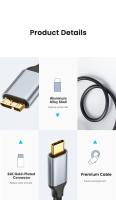Cable De Transferencia USB C a Micro B NIERBO Braided USB 3.0 Tipo C Macho a Micro B Macho Para MacBook Toshiba Canvio - details 2