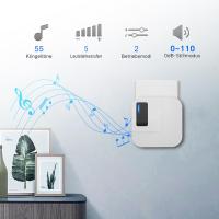 Timbre inalámbrico resistente a Agua, altura de 300 m, a Pilas, con 2 receptores, resistente a Agua, 55 melodías ajustables, 5 niveles de volumen e indicador LED. - details 1