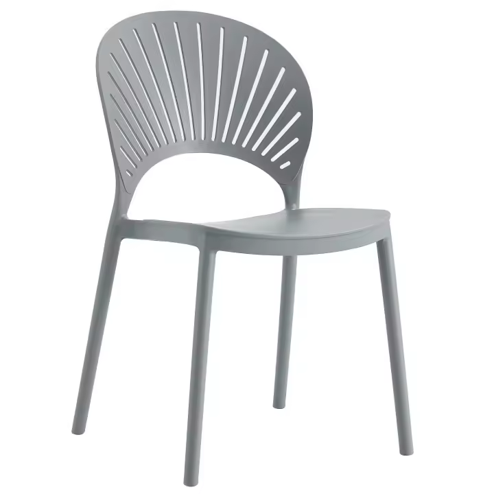 Silla ABANICO, apilable, polipropileno gris claro - 1