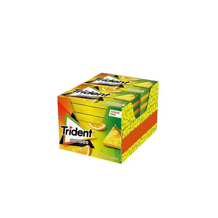 Trident Senses TROPICAL - Chicles sin Azúcar con Sabor Tropical - Pack de 12 Unidades - 1