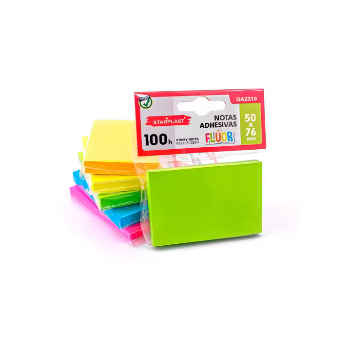 Starplast PACK 1200 NOTAS ADHESIVAS - 12 Tacos de Notas Adhesivas con 100 Hojas Cada una - 50x76mm - Uso Escolar o de Oficina - Vuelta Al Cole - Apuntes - Recordatorios - Instituto - Universidad - Pastel y Flúor - Ahorro - Niños - Escolar - 1