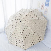 Parasol De Protección Solar UV Paraguas Automático Plegable Con Patrón De Polka Doble Uso Para Lluvia Y Sol Material De Tela De Nylon 190T Para Adultos - details 2