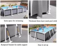 Rectangular de 150-300 cm de metal para adultos-Material laminado de PVC 3 Capas, incluye Parche de reparación (150x105x45 cm) - details 2