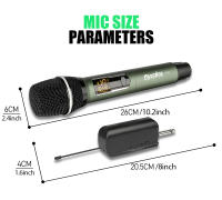 Micrófono Inalámbrico UHF Rechargeable 2 Canales Microfonos Dinámicos Ajustable Frequence Para Escenario 200 Pies DL602 - details 13