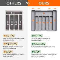 Organizador de Cubitos, Bandeja para Cubitos Extensible, Soporte para Cubitos para Cajón de Menaje de Cocina  gris - details 3