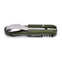 Cuchutlería De Acero Inoxidable Para Camping Cuchillo Plato Cuchara Plegables Portátiles Utensilios De Cocina Para Exteriores - details 8