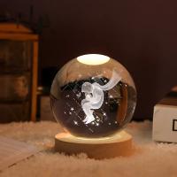 Lámpara De Noche De Cristal 3D Planetario Engravedo Por Láser Sistema Solar Decoración Para Escritorio Regalos De Festival Astronomía - details 14