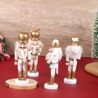 1PCS Nutcracker Puppet Soldier Pendant 6/12CM Miniatura Soldado De Navidad Decoración Para Escritorio Adorno De Hogar Figura De Madera - details 2