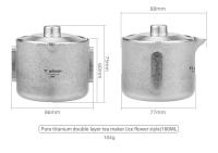 Tiartisan Hervidor De Agua De Titanio Ultraligero Portátil 180ml Con Capa Doble Y Tapa Para Camping Al Aire Libre Y Viajes - details 10
