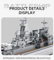 Bloques De Construcción Militar WW2 Gran Buque De Guerra Modelo En Ladrillo Juguete Educativo Para Niños Regalo De Fiestas Para Niños Hombres - details 33