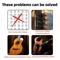 Herramienta De Práctica De Acordes De Guitarra Portátil Con Cabeza De Guitarra Y Chart De Acordes Rotatorio Para Principiantes - details 14