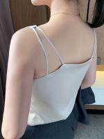 Camisola De Seda Suave Y Suave Para Mujer Primavera Verano Interior Delgado Top Y2K Sin Adornos De Estilo Callejero Regular - details 1