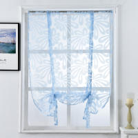 Leejoom Cortinas Cortas Modernas Para Cocina Translúcidas Valance Rod Pocket Tie up Roman Puerta Living Room Tulle Organza - details 13