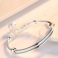 Pulseras Ajustables De Bolas Con Campanas Huecas En Plata De Alta Calidad Para Mujer Joyería De Moda Para Fiestas Y Bodas Regalos Del Festival - details 3