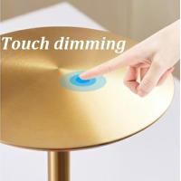 Lámpara De Mesa LED Aluminio Cristal Restaurante Barra Luz De Escritorio Dimmable 5200mAh Carga USBInterruptor Táctil Decoración Dormitorio - details 14
