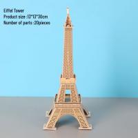 Puzzle 3D De Edificios Famosos Mosaico Modelo De Torre Eiffel Juguete Educativo Para Niños Hecho a Mano Material Papel Tamaño 21*14*1cm - details 3
