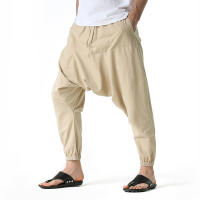 Pantalones Harem De Algodón Y Lino Para Hombre Pantalones Casuales Oversize Joggers Anchos Para Yoga Estilo Hip Hop - details 10