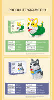 Kit De Bloques De Construcción Para Niños Con Modelo De Mascotas Lindas Corgi Shiba Inu Husky Y Gato Azul Mini Bricks Decoración De Escritorio Regalos De Fiestas DIY - details 10