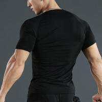 Camiseta De Compresión Para Hombre Fitness Entrenamiento De Correr En La Playa Secado Rápido Protección Contra Arrugas Sportswear De Gimnasio Manga Corta Ajustada - details 1