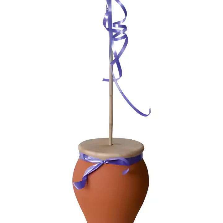 Zambomba Marca Samba (M) Mediana Tradicional Medidas: 18 x 13 Cm. Ceramica - 1