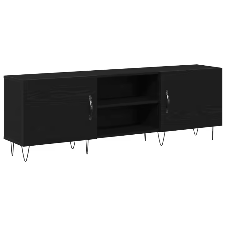 mueble para TV vidaXL Negro Roble 150x30x50 cm Madera elaborada - 1