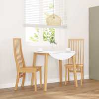 vidaXL Sillas de comedor 2 unidades madera maciza de caucho en color Blanco/Blanco y gris/Natural y claro y más | cómodas modernas ergonómicas para comedor cocina salón hogar - details 5