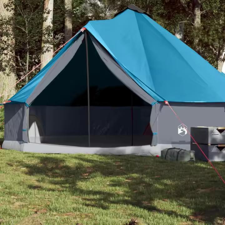 vidaXL Tienda de campaña familiar tipi 8 personas impermeable azul - 1
