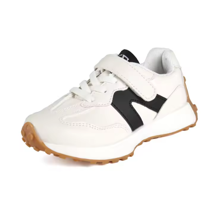 Zapatos Para Niños Y Niños Transpirables De Cuero PU Tenis Planos Para Bebés En Colores Rosa/Negro/Ceniza Tallas 21-36 - 1