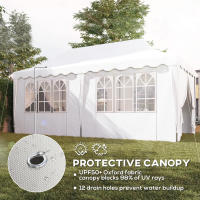 Outsunny Carpa Plegable Pop-up Gazebo 6x3 m Cenador Plegable con 6 Paredes Laterales Anti-UV Altura Ajustable Bolsa de Arena y Bolsa de Transporte para Camping Fiestas - details 5