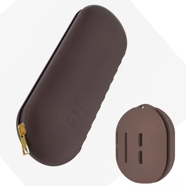 Porta-Pinceles De Maquillaje De Viaje Organizador De Silicona Con Cierre De Cremallera Anticaída Bolsa Para Uso Diario 22x7x3cm - 1
