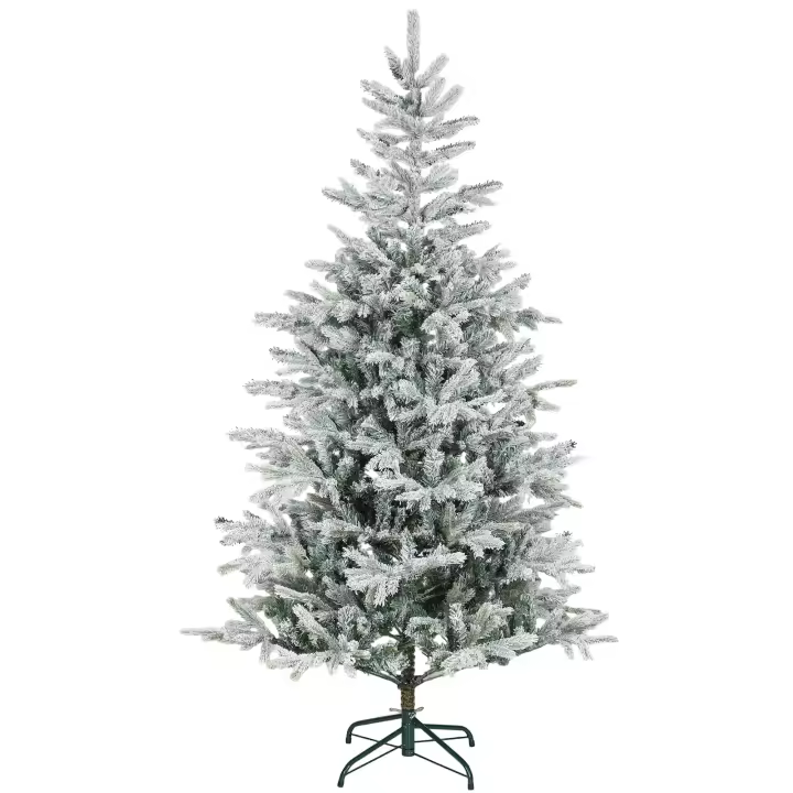 HOMCOM Árbol de Navidad Artificial, Árbol de Navidad Nevado, Abeto Artificial con Ramas Articuladas, Base Plegable, Fácil de Montar, Decoración para Hogar, Oficina, Fiestas - 1