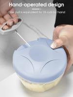 Picador de alimentos manual, procesador de mano de cocina o cortadora para verduras carne frutas nueces ajo cebolla pimientos (azul) - details 3