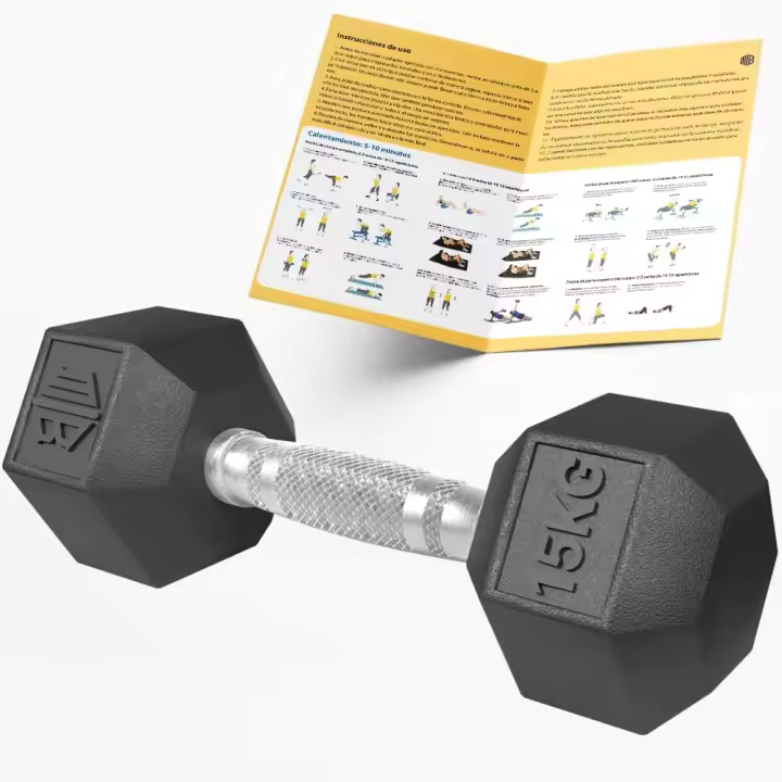 ManiBoom Mancuernas Hexagonales PROFESIONALES Ergonómicas y ANTIDESLIZANTES de Caucho con Barra de Cromo - Pesas y Mancuernas Varios kilos 10kg 15kg 20kg 25kg 30kg - Set Ejercicio - 1