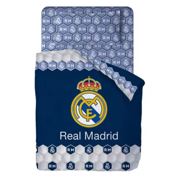 Juego De Sábanas Real Madrid C.F.  2021 Escudo Centrado . Licencia Oficial - 1