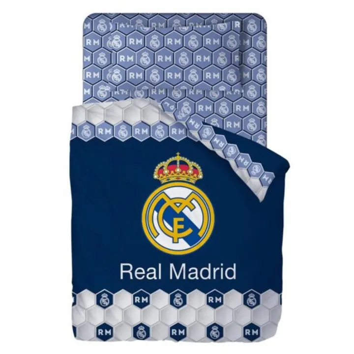 Juego De Sábanas Real Madrid C.F.  2021 Escudo Centrado . Licencia Oficial - 1