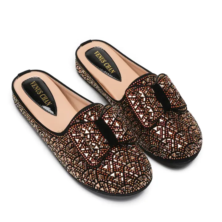 Zapatillas De Mujer Oro Color Medio Moda Cómodas Para Fiestas Plataforma Planas Elegantes Diseño De 2025 Punta Redonda Tacón Bajo - 1